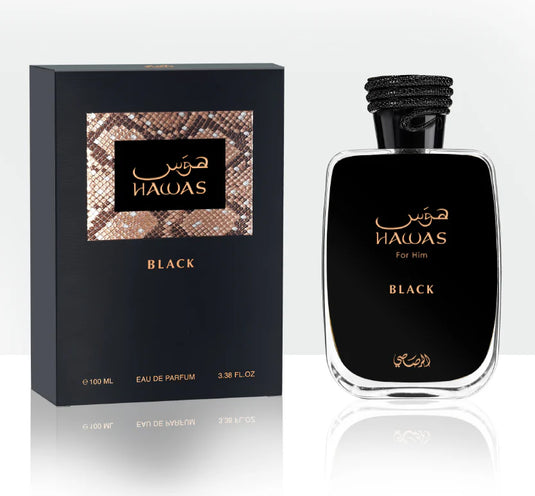 Perfumes- Hawas Black By Rasasi Eau De Parfum 3.4oz/100ml