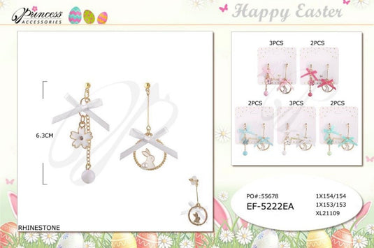 Jewelry-Easter Bunny Earring EF-5222EA (12pc pack)
