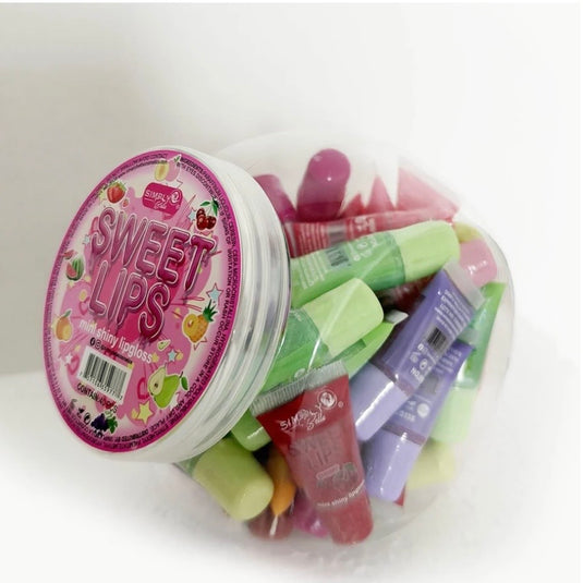 Lips-Simply Bella Mini Shiny Lip Glosses Jar S135 ($0.37 each, 40pc jar)