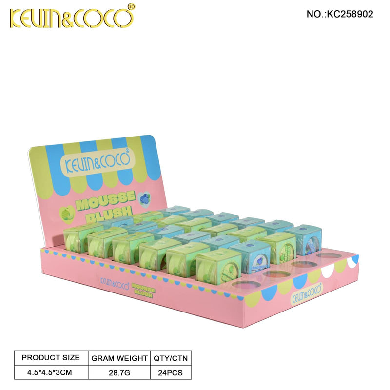 Load image into Gallery viewer, Face-Kevin&amp;Coco Fruit Fiesta Mousse Blush KC258902 ($1.33 each, 24pcs display)

