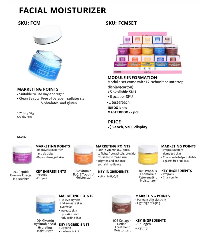 Load image into Gallery viewer, Skincare-MOIRA Moisturizer Display FCMSET (30pc display + Testers)
