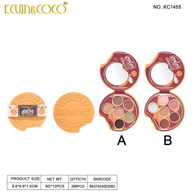 Load image into Gallery viewer, Eyes-Kevin&amp;Coco White Cookie Eyeshadow Palette KC1455 ($2 each, 12pc Display)
