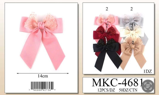 Hair- Coquette Hair Bow MKC-4681 (12pc strip)