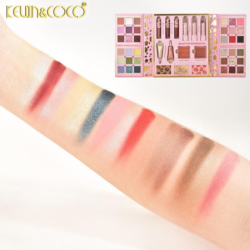 Load image into Gallery viewer, Lips-Kevin&amp;Coco Leopard Print 39-Color Face &amp; Eye Makeup Kit KC1099 ($9.50 each, 4pc bundle)
