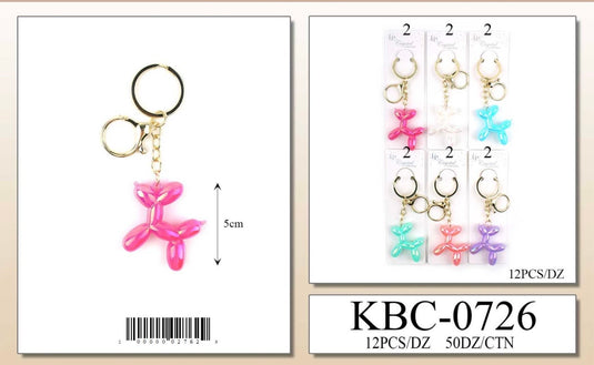 Accesories-Balloon Dog Keychain KBC-0726 (12pc pack)