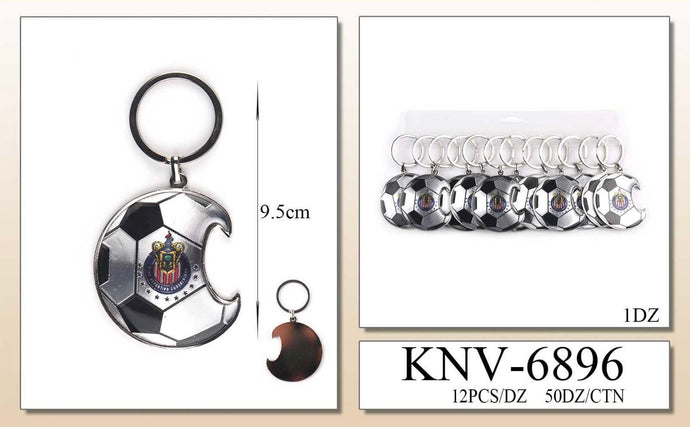 Accessories- Metal Soccer Ball Bottle Opener Silver KNV-6896 (12pc pack)