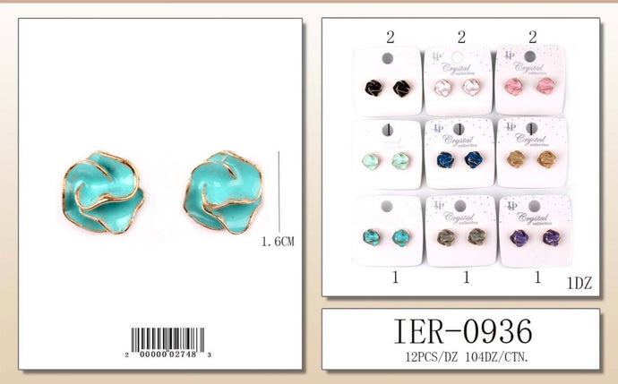 Jewelry-Rose Earring IER-0936 (12pc pack)