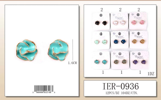 Jewelry-Rose Earring IER-0936 (12pc pack)