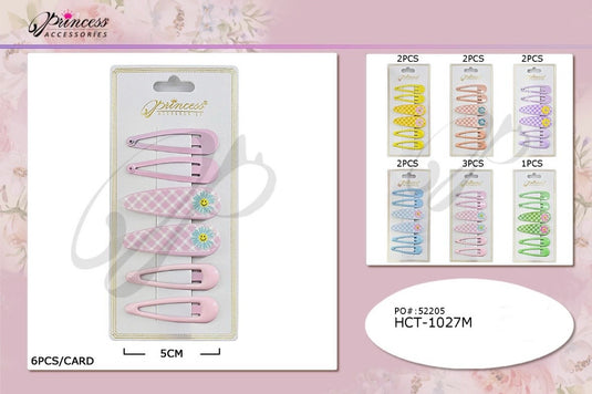 Hair-Assorted Pastel Colors Snap Hair Clips HCT-1027M (12pc pack)