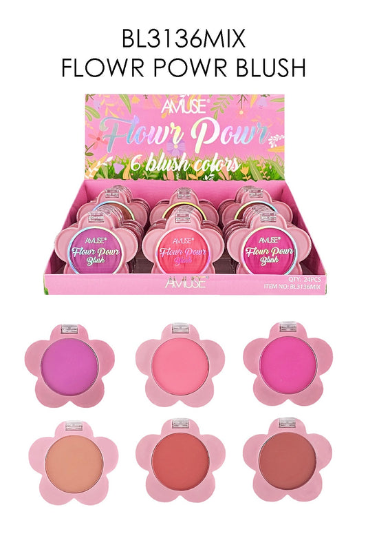 Face- AMUSE Flowr Powr Blush BL3136MIX (24pc Display)