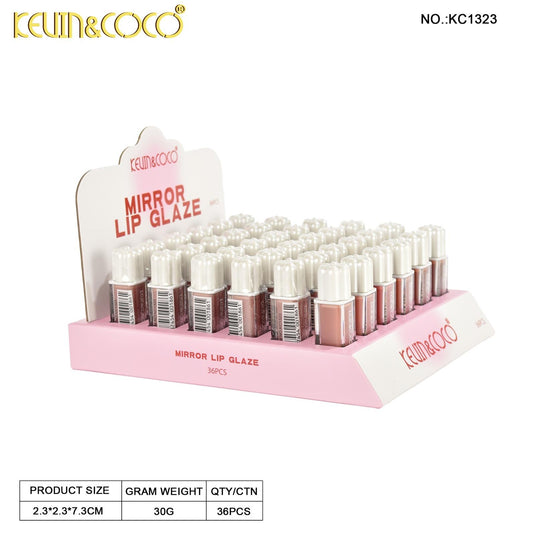 Lips-Kevin&Coco Mirror Lip Glaze Velvet Liquid Lipstick KC1323 ($1 each, 36pc display)