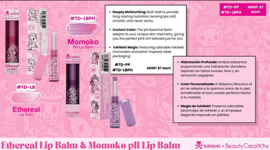 Lips-Beauty Creations x Tokidoki Ethereal Lip Balm & Momoko Ph Lip Balm (#TD-LB/#TD-LBPH) ($3.25 each, 4pc bundle)