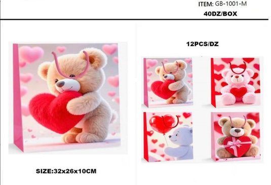 Accessories-Medium Size Bear Gift Bags GB-1001-M (12pc pack)