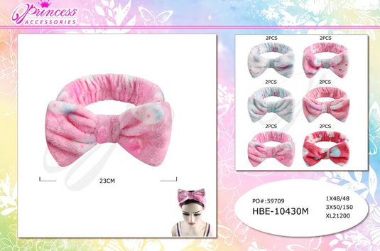 Accessories-Pastel Colors Spa Headband HBE-10430M (12Pc Pack)