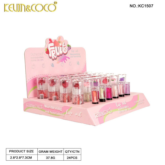 Lips-Kevin&Coco Fruit Lip Oil KC1507 ($1 each, 24pc display)