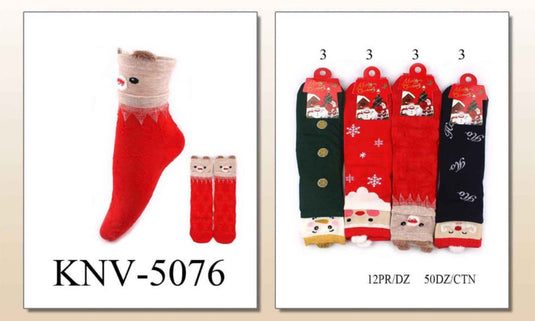 Accessories- Xmas Ankle Socks KNV-5076 (12pc pack)