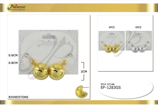 Jewelry- Stud Earring Set EF-1283GS (12pc pack)