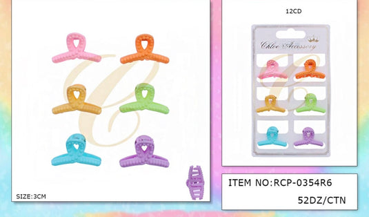 Hair-Mini Hair Clips Pastel Colors  RCP-0354R6 (12pcs pack)