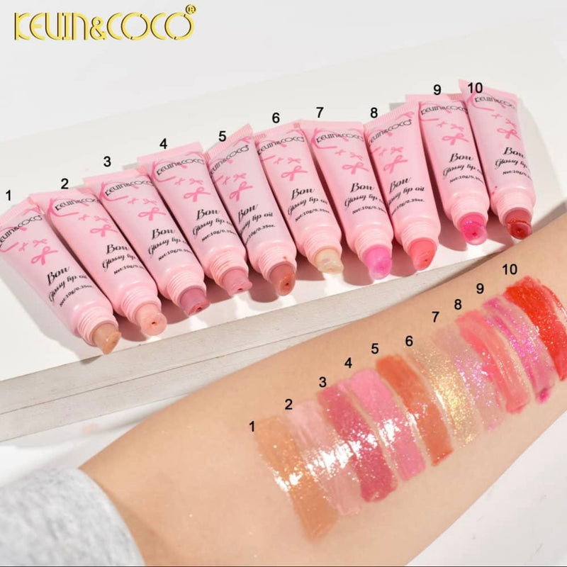 Load image into Gallery viewer, Lips-Kevin &amp; Coco Bow Glossy Lip Oil KC245758 ($0.75 each, 20pcs display)
