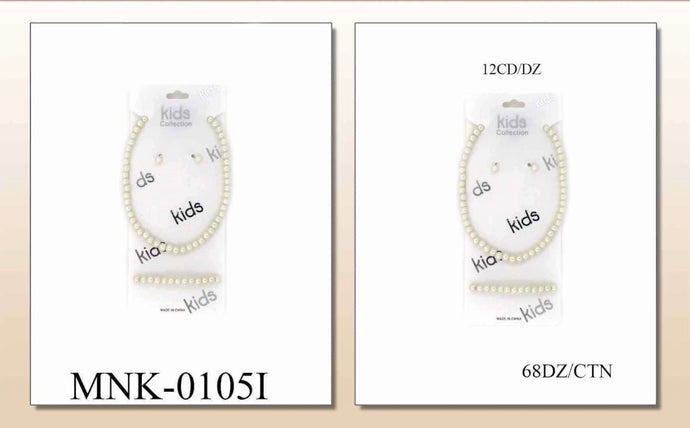 Jewelry-Pearl Necklace Kid’s MNK-0105I (12pcs pack)