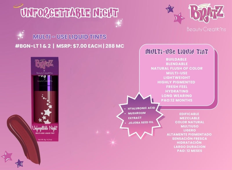 Load image into Gallery viewer, Face- Beauty Creations BRATZ Unforgettable Night BGN-LT2 (4pc bundle, $3.50 each)
