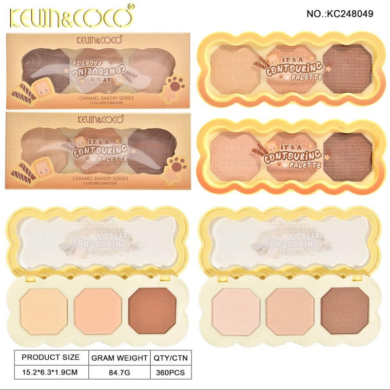 Load image into Gallery viewer, Face-Kevin&amp;Coco Caramel Bakery Series It’s A Contouring Palette KC248049 ($2 each, 12pcs display)
