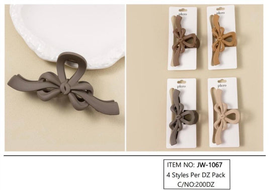 Hair-Bow Colors Jaw Hair Clip JW-1067 (12pc pack)