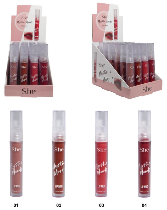Lips- She Mystic Moods Lip Mud RL1004 (24pc display, $1 each)