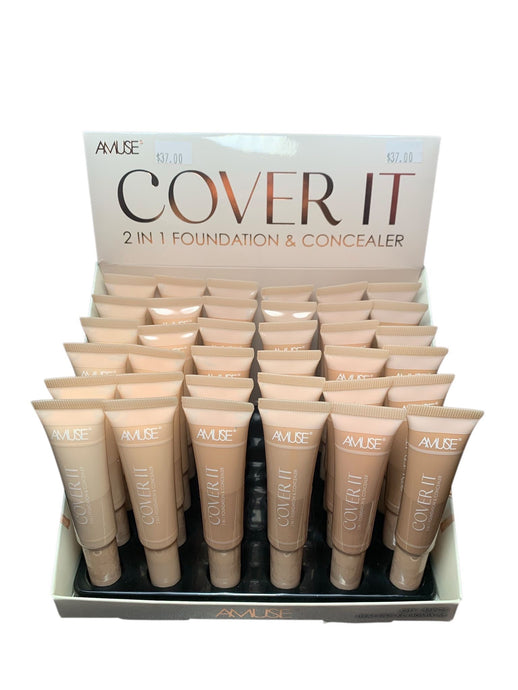 Amuse 2 in 1 Foundation & concealer KL140MIX-M ($1.03 each, 36pc display)