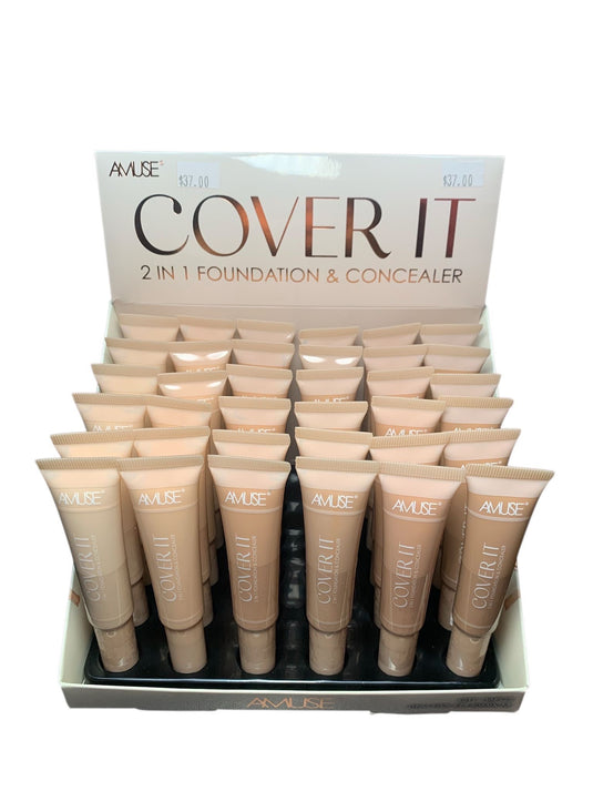 Amuse 2 in 1 Foundation & concealer KL140MIX-M ($1.03 each, 36pc display)