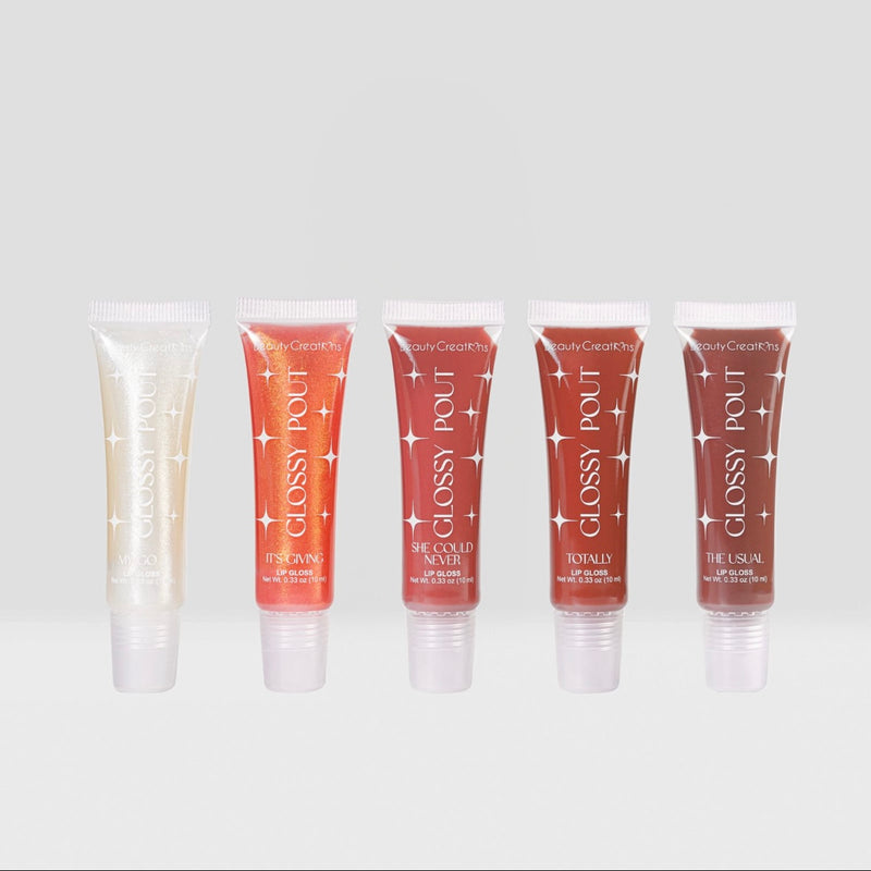 Load image into Gallery viewer, Lips-Beauty Creations 5pcs Glossy Pout Lip Gloss Set GPLG-SET ($3.50 each, 6pcs bundle)
