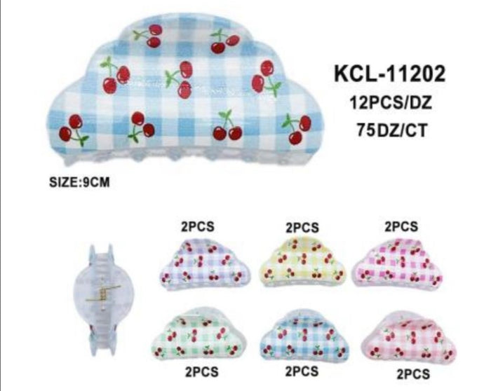 Hair-Cherry Jaw Hair Clip Square Pattern KCL-11202 (12pcs pack)
