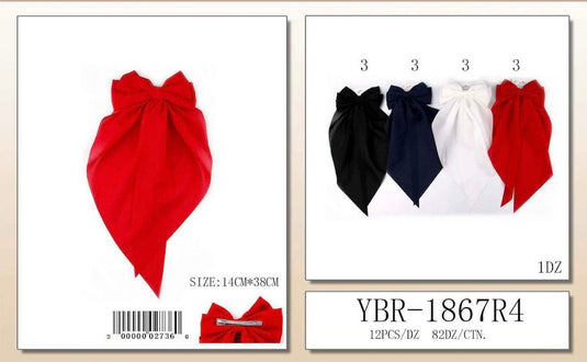 Hair-Solid Colors Hair Bows YBR-1867R4 (12pc pack)