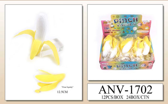 Accessories-Squishy Peeling Banana Toy ANV-1702 (12pc pack)