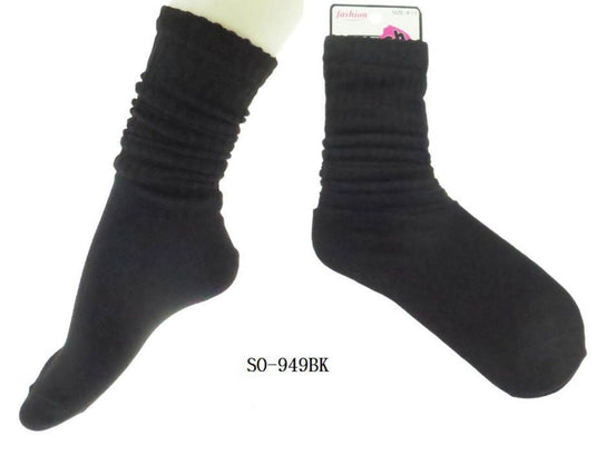 Novelties-Black High Socks SO-949BK (12pc pack)