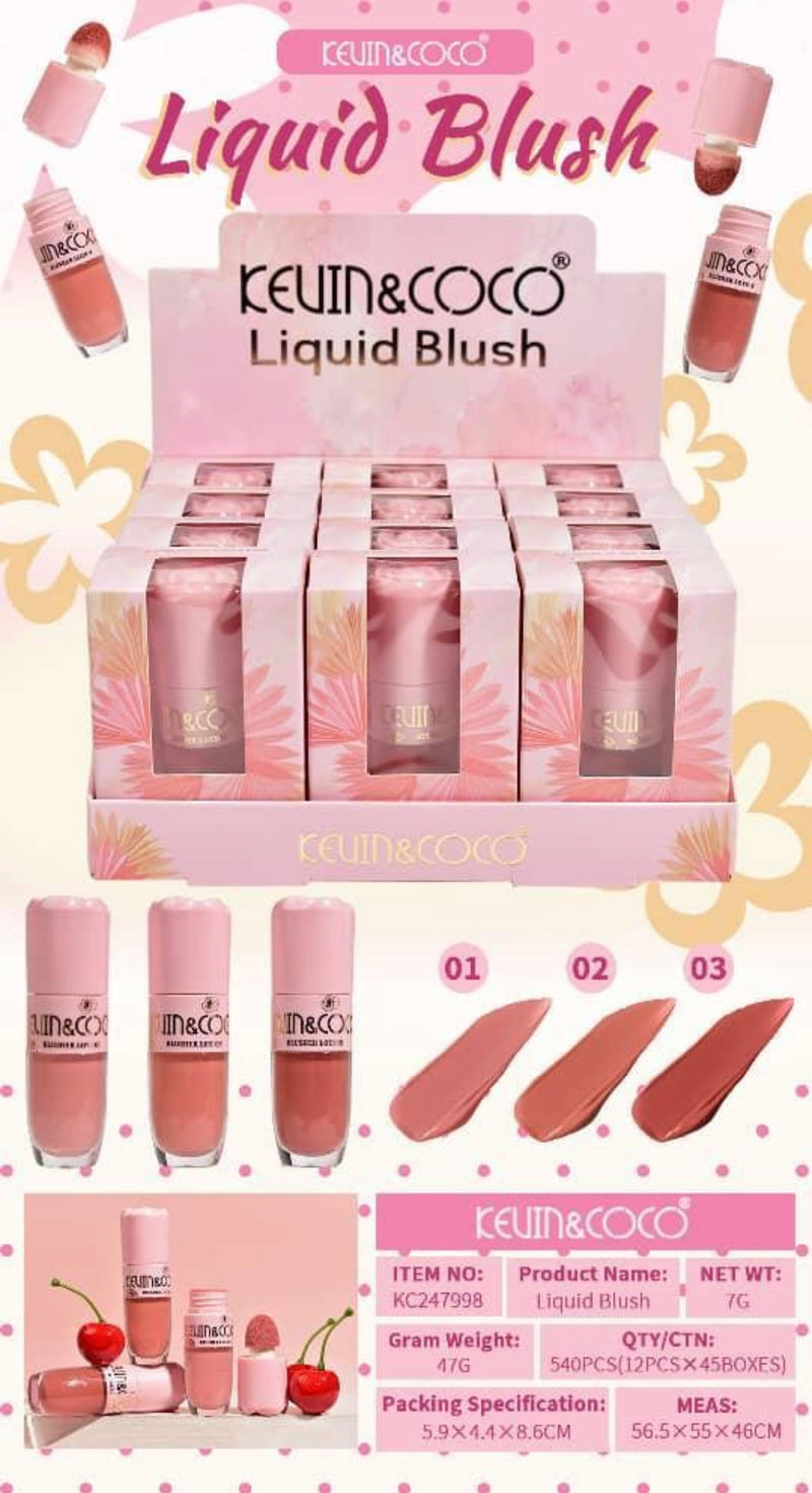 Load image into Gallery viewer, Face-Kevin&amp;Coco Liquid Blush KC247998 ($1.33 each, 12pc display)
