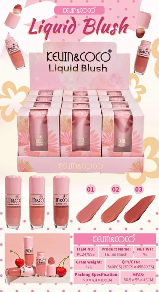 Face-Kevin&Coco Liquid Blush KC247998 ($1.33 each, 12pc display)