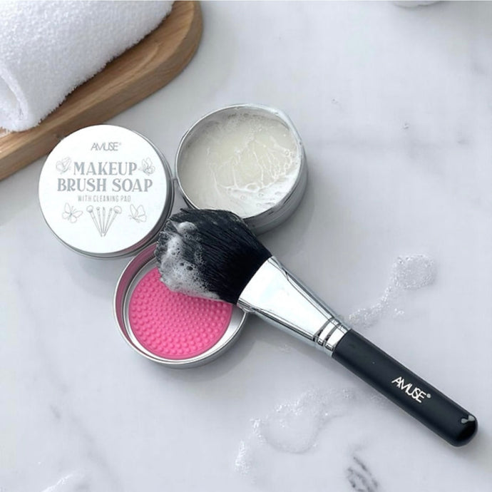 Brushes-AMUSE Makeup Brush Soap With Cleaning Pad AM644 (12pcs Display)