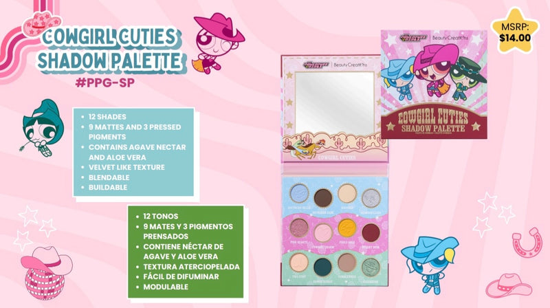 Load image into Gallery viewer, Eyes-Beauty Creations The Powerpuff Girls Cowgirl Cuties Shadow Palette #PPG-SP ($7.50 each, 4pc bundle)
