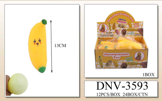 Accessories-Jumbo Squishy Banana Stress Toy DNV-2593 (12 pc pack)