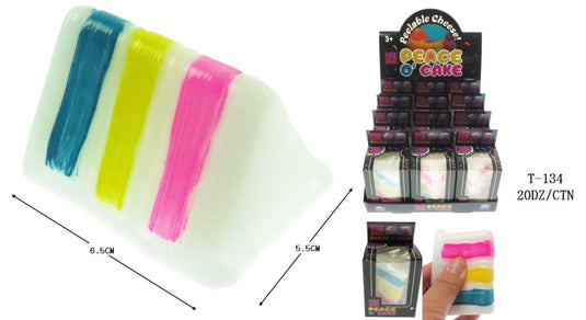 Accessories-Rainbow Cake Slice Squishy T-134 (12pc pack)