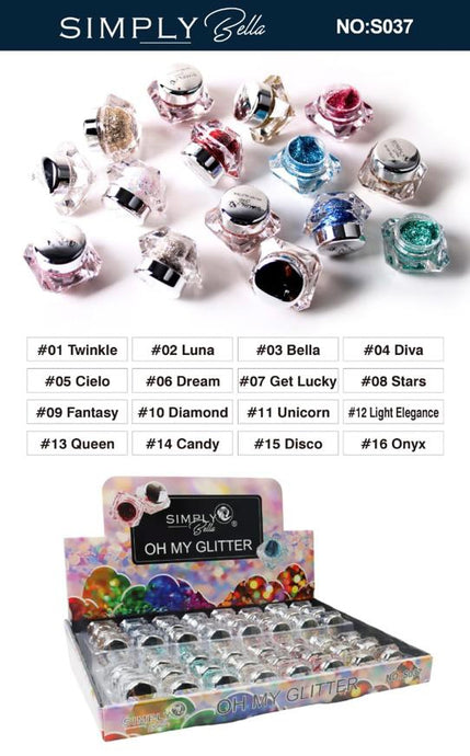 Eyes- Simply Bella Oh My Glitter glitter gel SO37 (48pc display)