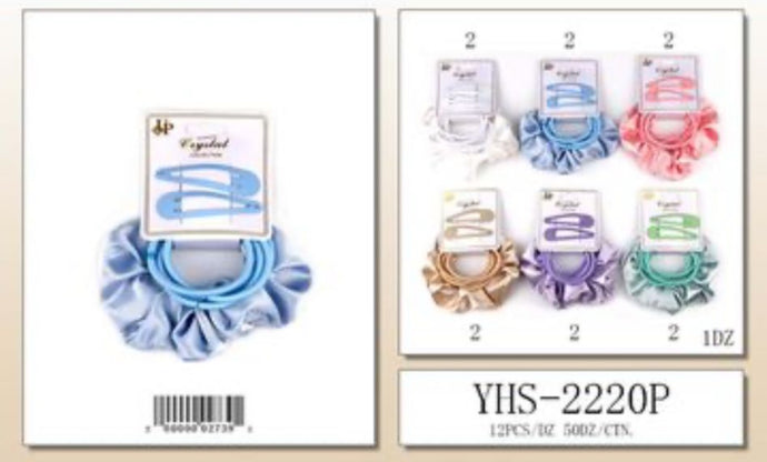 Hair- Pastel Silky Hair Scrunchie YHS-2220P (12pc pack)