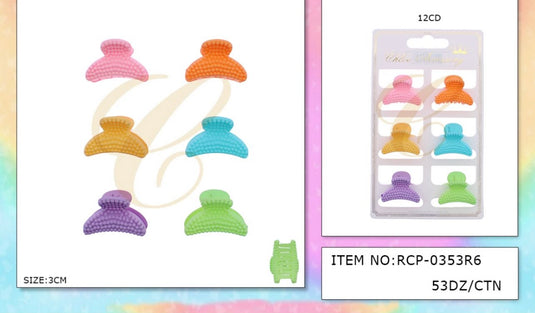 Hair-Mini Banana Hair Clip Pastel Colors  RCP-0353R6 (12pcs pack)