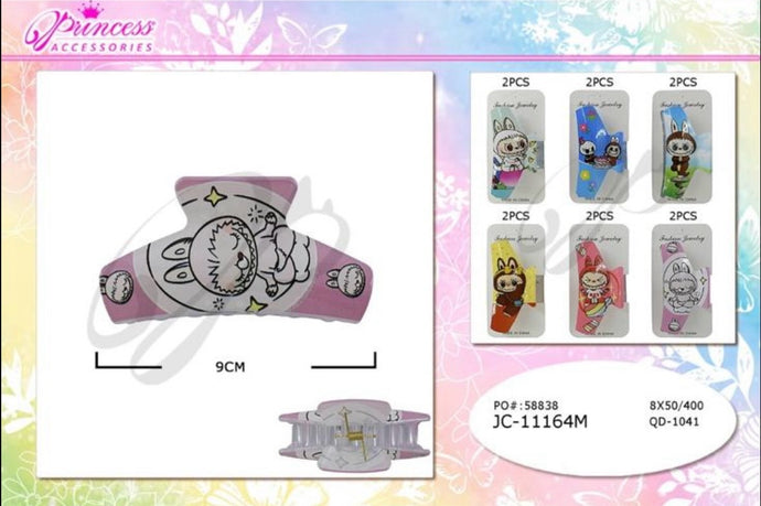 Hair-Cute Monster Doll Hair Clip JC-11164M (12pc pack)