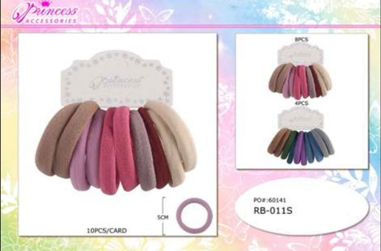 Hair-Assorted Pink Colors Hair Ties RB-011S (12pc pack)