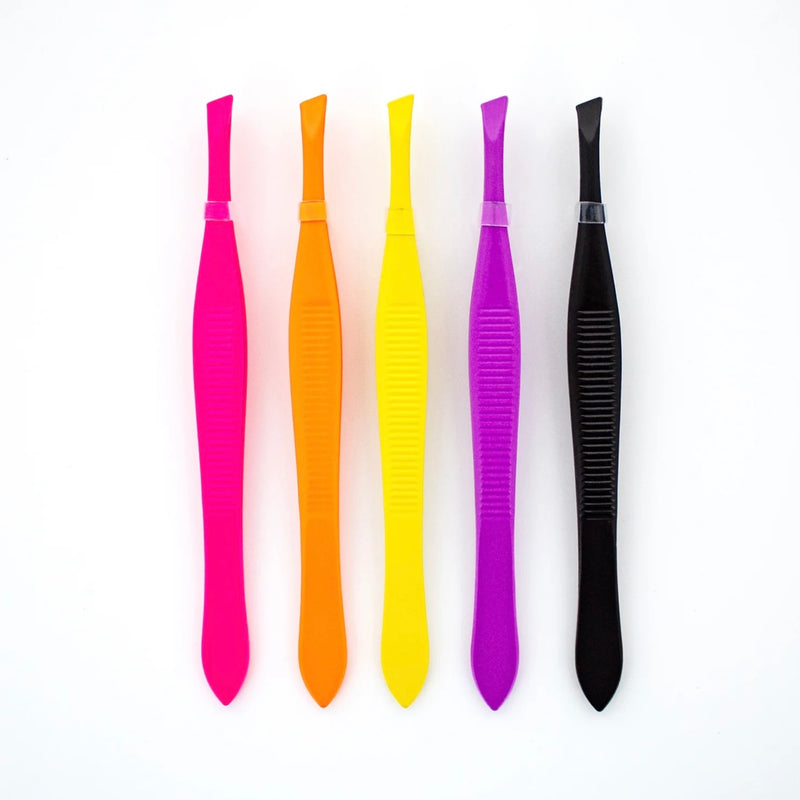 Load image into Gallery viewer, Eyebrow-Adoro Slant Tip Tweezer Assorted Colors No.1095/01 ($0.27 each, 60pcs jar)
