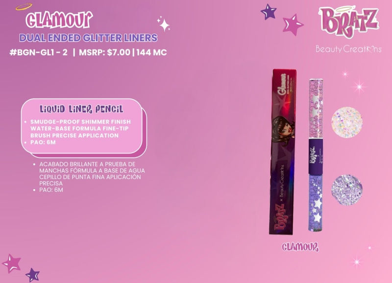 Load image into Gallery viewer, Eyes- Beauty Creations BRATZ Dual Ended Glitter Liners BGN-GL2 Glamour (4pc bundle, $3.50 each)
