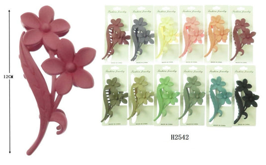 Hair-Flower Branch Jaw Hair Clip H2542 (12pc pack)