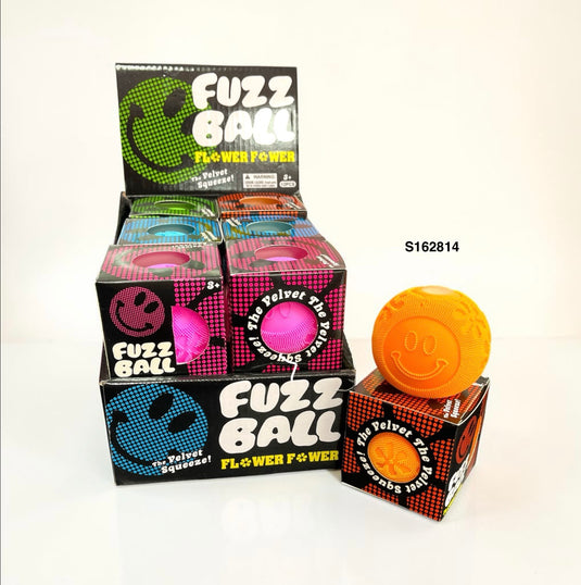 Accessories-Velvet Squeeze Fuzz Ball in Neon Colors S162814 (12pc pack)